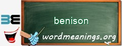 WordMeaning blackboard for benison